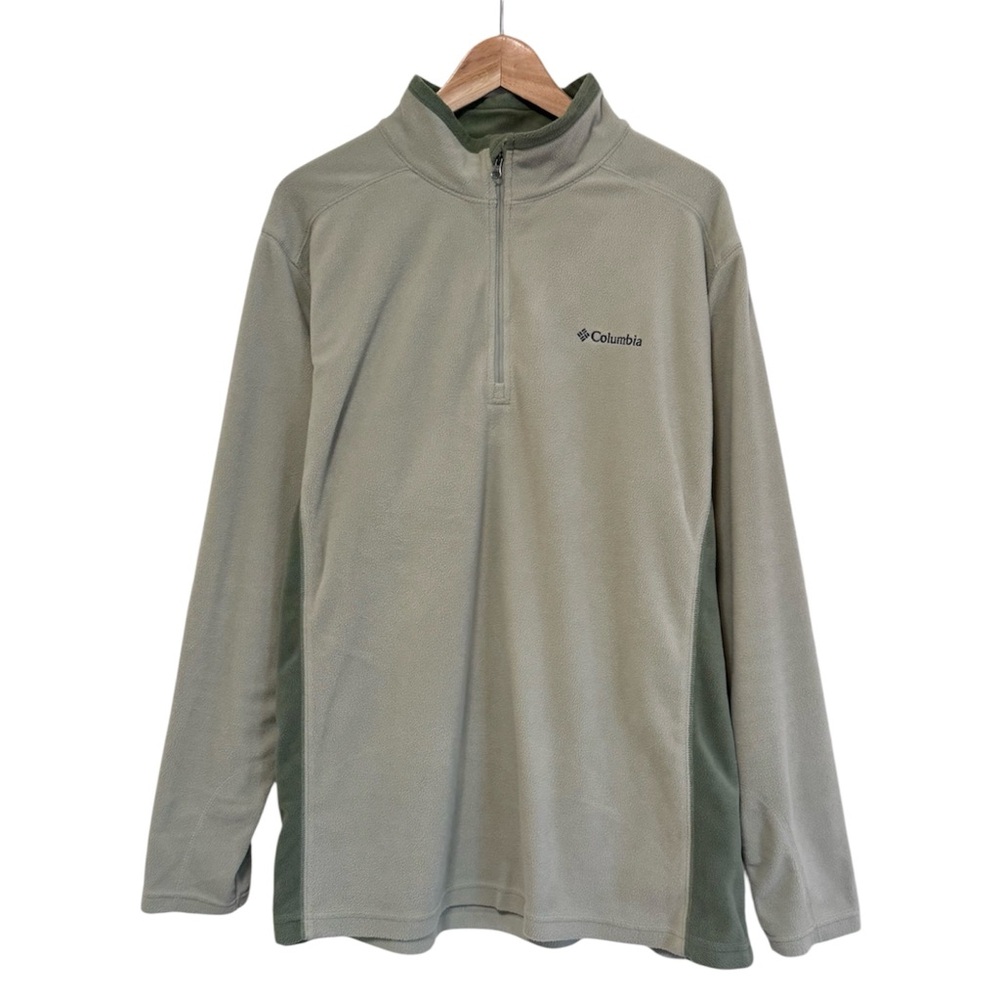 Columbia Men’s Extra Large Quarter Zip Forest Green Lightweight Pullover Fleece